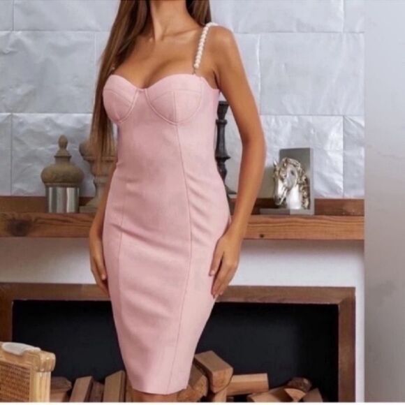 New Pearls Straps Split Hem Dress size XS - Picture 9 of 14